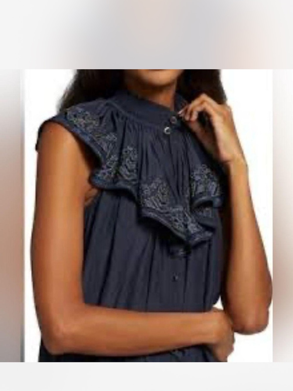 Ramy Brook Abbe Ruffled Overlay Blouse - Picture 5 of 8